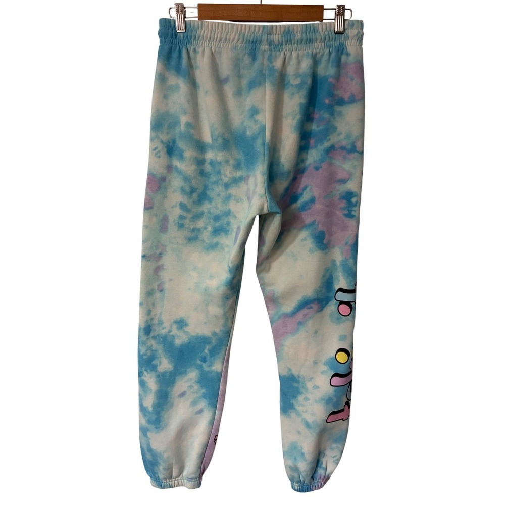 Peanuts Snoopy Takin It Easy Pastel Tie Dye Floral Joggers L - Picture 4 of 12